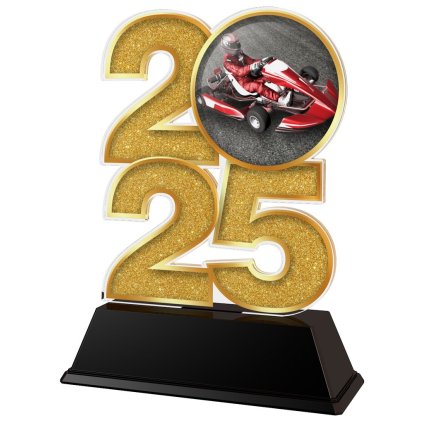 Akrylátová trofej C2025M12 | Motorsport (Výška cm 8,5, Barva bronz, Štítek na pohár 53x17)