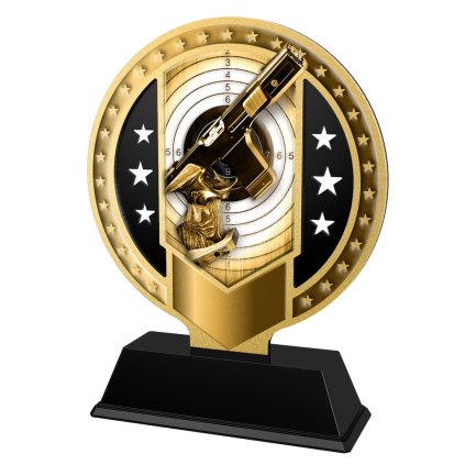 Kovová trofej SAMR03M30 | Střelba (Výška cm 13, Barva bronz, Štítek na pohár 79x20)