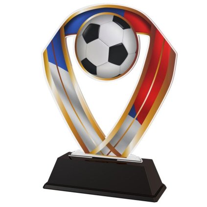 Akrylátová trofej ACRC001M16 | Fotbal (Výška cm 16, Barva bronz, Štítek na pohár 79x20)