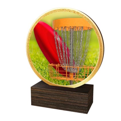 Dřevěná plaketa TFRW916 | Discgolf (Výška cm 9,5, Štítek na pohár 65x23)