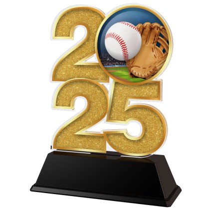 Akrylátová trofej C2025M27 | Baseball (Výška cm 8,5, Barva bronz, Štítek na pohár 53x17)