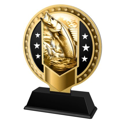Kovová trofej SAMR03M24 | Rybaření (Výška cm 13, Barva bronz, Štítek na pohár 79x20)