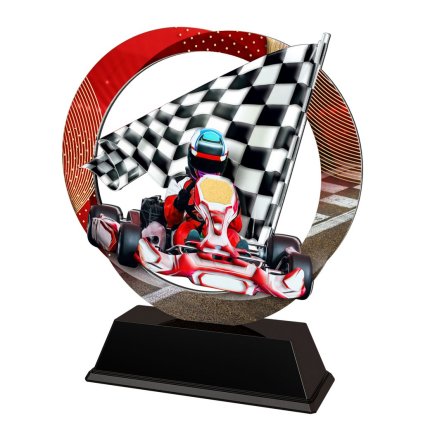 Kovová trofej SAM02M10 | Motorsport (Výška cm 13, Barva bronz, Štítek na pohár 79x20)