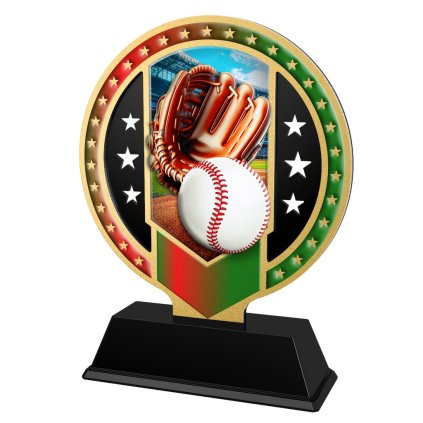 Kovová trofej SAM03M17 | Baseball (Výška cm 13, Barva bronz, Štítek na pohár 79x20)