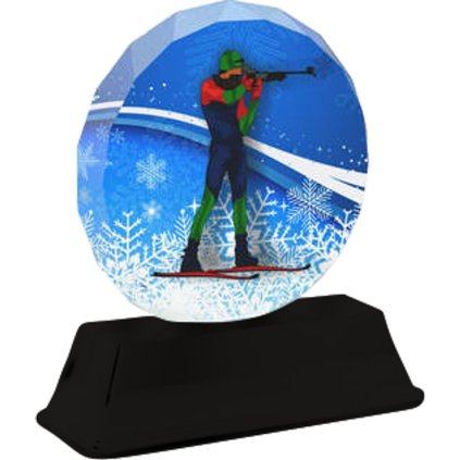 Akrylátová trofej ACES2003M11 | Biatlon (Výška cm 13, Štítek na pohár 99x22)