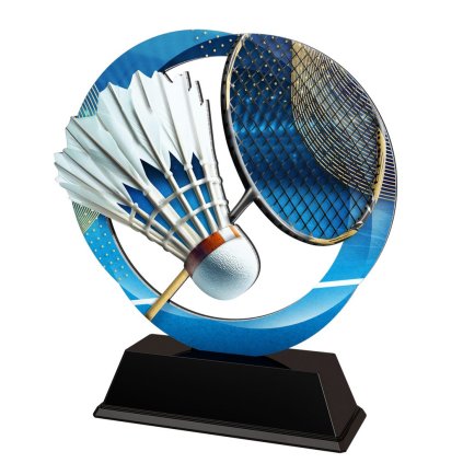 Kovová trofej SAM02M04 | Badminton (Výška cm 13, Štítek na pohár 79x20)