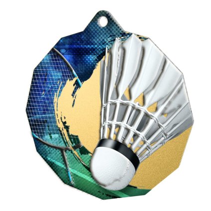 Kovová medaile MDM03M08 | Badminton (MD průměr 5, Barva bronz, Stuha ST1)