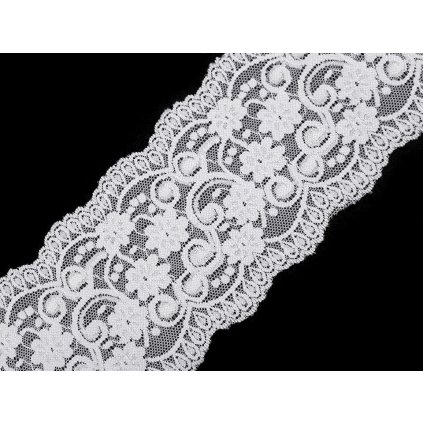 Elastická krajka / vsadka šíře 10 cm (Varianta 1 Off White, Balení 13.5 m)