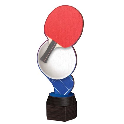Dřevěná trofej ACTCW022 | Stolní tenis (Výška cm 24,5, Štítek na pohár 38x30 D)