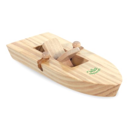 Dřevěná loďka na gumičkový pohon