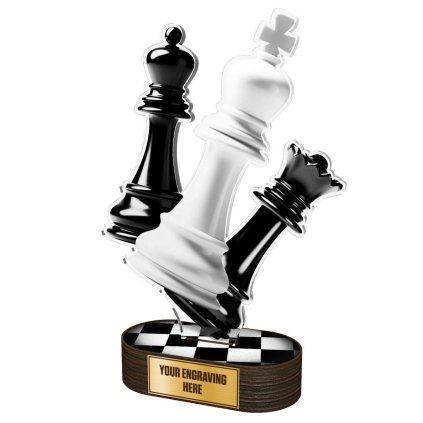 Akrylátová trofej TLR2023286 | Šachy (Výška cm 22, Štítek na pohár NF, 50x38 D)