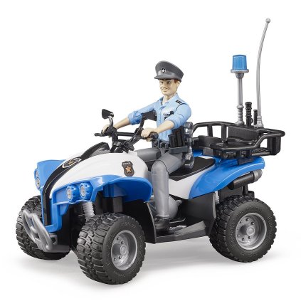 BWORLD modrá čtyřkolka policie s figurkou