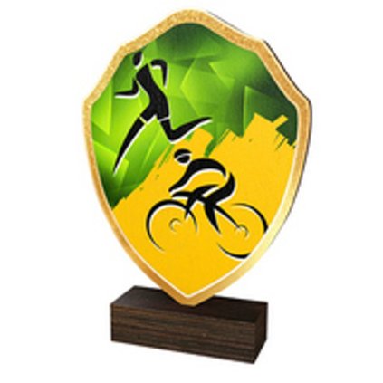 Dřevěná plaketa TFRW190 | Duatlon (Výška cm 10,5, Štítek na pohár STKZF,02,03,04,05)