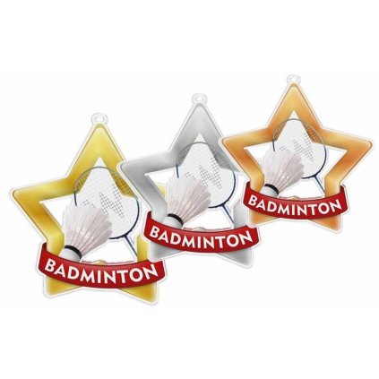 Akrylátová medaile MDASTARM04 | Badminton (Stuha ST1, MD průměr 6)