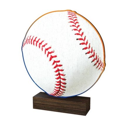 Dřevěná plaketa WF278 | Baseball (Výška cm 13,5, Štítek na pohár 65x23)