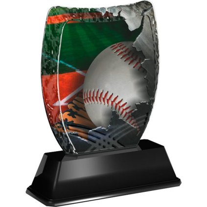 Akrylátová trofej ACE2018M24 | Baseball (Výška cm 14, Štítek na pohár 99x22)