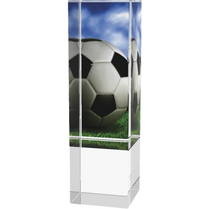Skleněná trofej CR4034M1 | Fotbal (Výška cm 13, Laserové gravírování Laserové gravírování 90, UV tisk sklo UV tisk sklo 90)