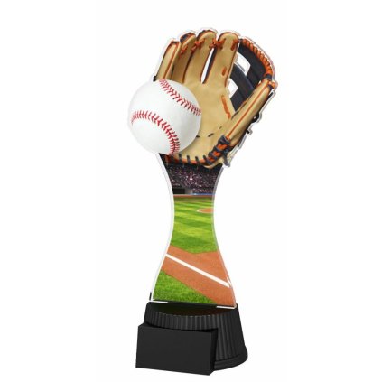 Akrylátová trofej ACUTCM19 | Baseball (Výška cm 19, Štítek na pohár 40x16)