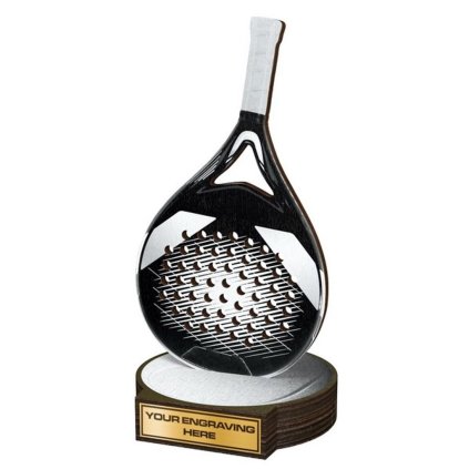 Dřevěná plaketa RWR014 | Padel (Výška cm 16, Štítek na pohár 60x23)