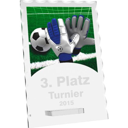 Skleněná trofej CR4244M3 | Fotbal (Výška cm 20, Laserové gravírování Laserové gravírování 90, UV tisk sklo UV tisk sklo 90)