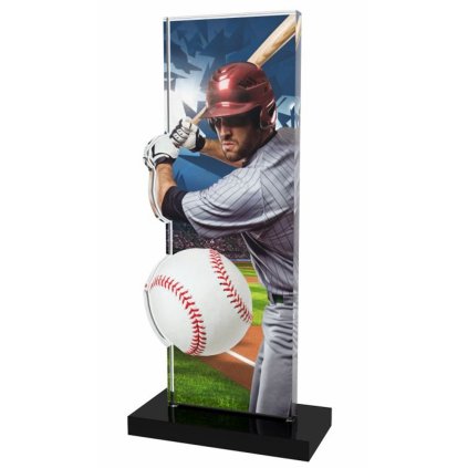 Akrylátová trofej APLAM12 | Baseball (Výška cm 18, Štítek na pohár 48x16)