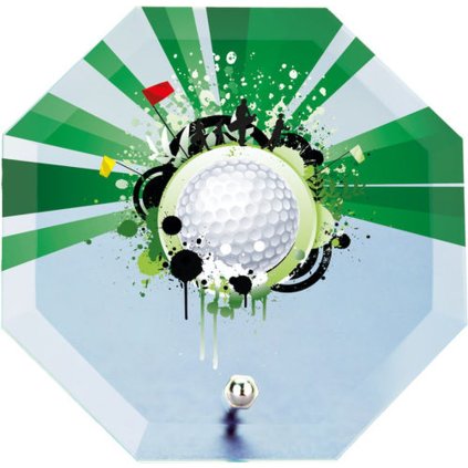 Skleněná trofej s potiskem CRP0002M32 | Golf (Výška cm 10, Laserové gravírování Laserové gravírování 90, UV HQ tisk UV tisk sklo 90)