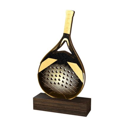 Dřevěná plaketa WF003 | Padel (Výška cm 13,5, Štítek na pohár 65x23)
