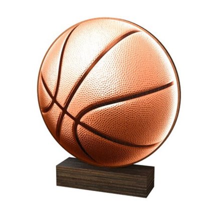 Dřevěná plaketa WF261 | Basketball (Výška cm 13,5, Štítek na pohár 65x23)