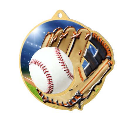 Kovová medaile MDM01M33 | Baseball (MD průměr 6, Barva bronz, Stuha ST1)