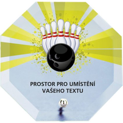 Skleněná trofej s potiskem CRP2M10 | Bowling (Výška cm 10, Laserové gravírování Laserové gravírování 90, UV tisk sklo UV tisk sklo 90)