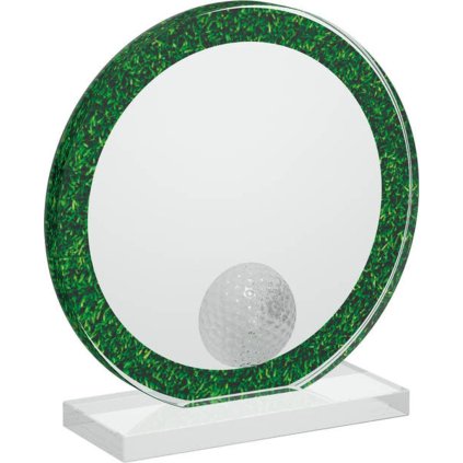 Golfová trofej CRG5024M3 | Golf (Výška cm 10, Laserové gravírování Laserové gravírování 180, UV tisk sklo UV tisk sklo 180)