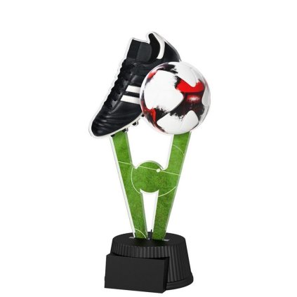 Akrylátová trofej ACUTN001M45 | Fotbal (Výška cm 15, Štítek na pohár 40x16)