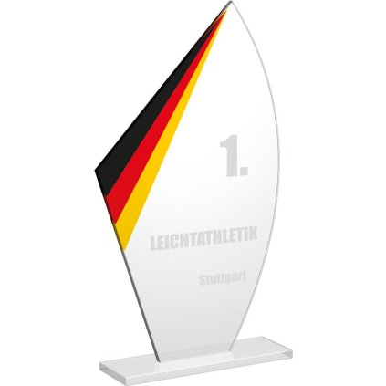 Skleněná trofej CR20199 (Výška cm 20,5, Laserové gravírování Laserové gravírování 90, UV tisk sklo UV tisk sklo 90)