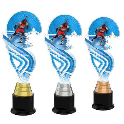 Akrylátová trofej ACTAS0010 | Biatlon (Výška cm 27, Barva bronz, Štítek na pohár 65x30)