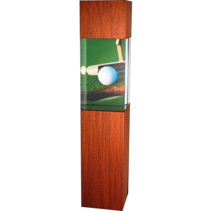 Golfová trofej - kombinace skla a dřeva CR3067M20 | Golf (Výška cm 20, UV tisk sklo UV tisk sklo 90)