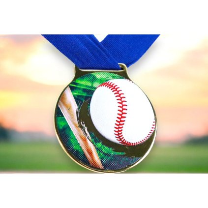 Medaile MDLMIDM40 | Baseball (Barva zlato, Stuha ST14)