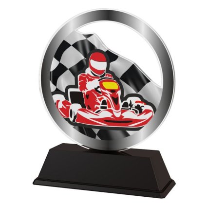 Akrylátová trofej AKE012018M10 | Motorsport (Výška cm 8,5, Štítek na pohár 53x17)