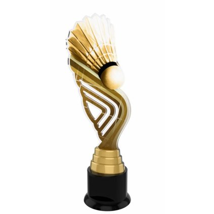 Akrylátová trofej ACTAR0002M3 | Badminton (Výška cm 27, Barva bronz, Štítek na pohár 65x30)