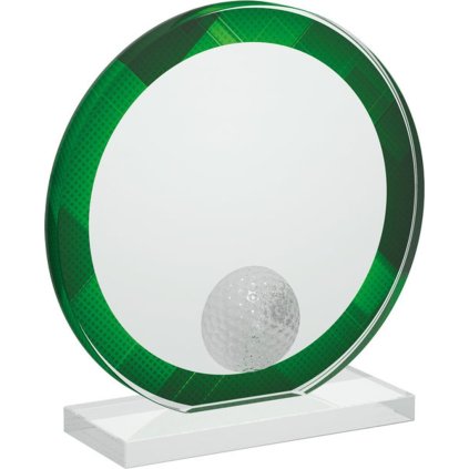 Golfová trofej CRG5024M4 | Golf (Výška cm 10, Laserové gravírování Laserové gravírování 180, UV tisk sklo UV tisk sklo 180)