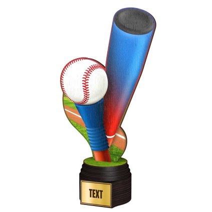 Dřevěná trofej ACTCW051 | T-Ball (Výška cm 24,5, Štítek na pohár 38x30 D)