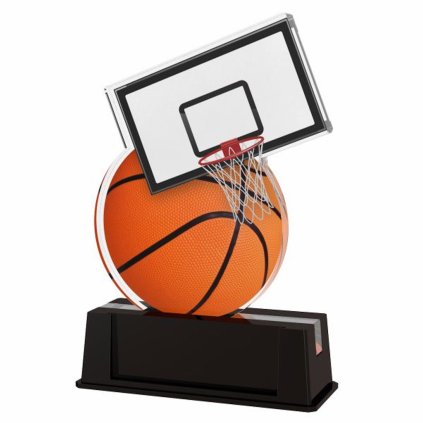 Akrylátová trofej FA211M05 | Basketball (Výška cm 15, Štítek na pohár 75x25)
