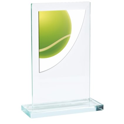 Skleněná trofej CR3061M26 | Tenis (Výška cm 14, Laserové gravírování Laserové gravírování 90)