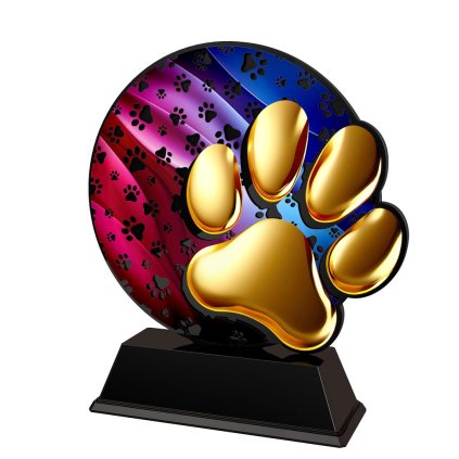 Akrylátová trofej FABM40 | Kynologie (Výška cm 10, Barva plnobarevná, Štítek na pohár 53x17)
