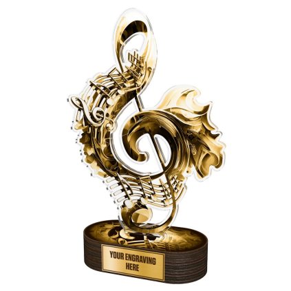 Akrylátová trofej TLR2023324 | Hudba (Výška cm 22, Štítek na pohár NF, 50x38 D)