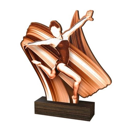 Dřevěná plaketa WF173 | Gymnastika (Výška cm 13,5, Štítek na pohár 65x23)