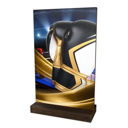 Dřevěná plaketa WPLA01M14 | Bojová umění (Výška cm 23, Vložit text či logo na trofej 55kč, Štítek na pohár 85x16 D)