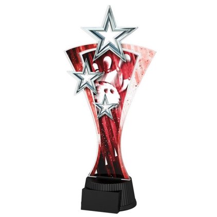 Akrylátová trofej ASTARR001M03 | Bowling (Výška cm 20, Štítek na pohár 40x16)