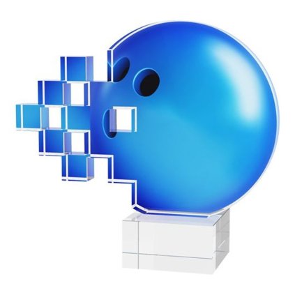 Akrylátová trofej ACUB001M5 | Bowling (Výška cm 13, Laserové gravírování Laserové gravírování 90, Vložit text či logo na trofej 55kč)