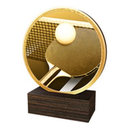 Dřevěná plaketa TFRW683 | Stolní tenis (Výška cm 9,5, Štítek na pohár 65x23)