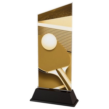 Akrylátová trofej CAS0145 | Stolní tenis (Výška cm 16,5, Štítek na pohár 79x20, 50x17)
